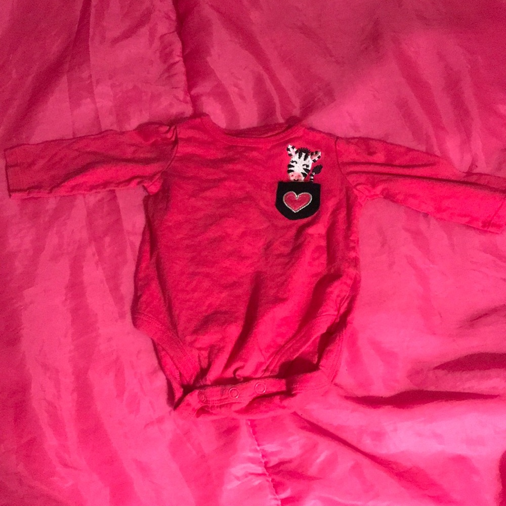 Pink zebra bra onesie